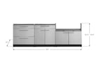 NewAge Outdoor Kitchen 3-Piece Cabinet Set with 3-Drawer, Bar and 40in Grill Cabinet