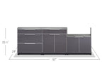 NewAge Outdoor Kitchen 3-Piece Cabinet Set with 3-Drawer, Bar and 33in Grill Cabinet