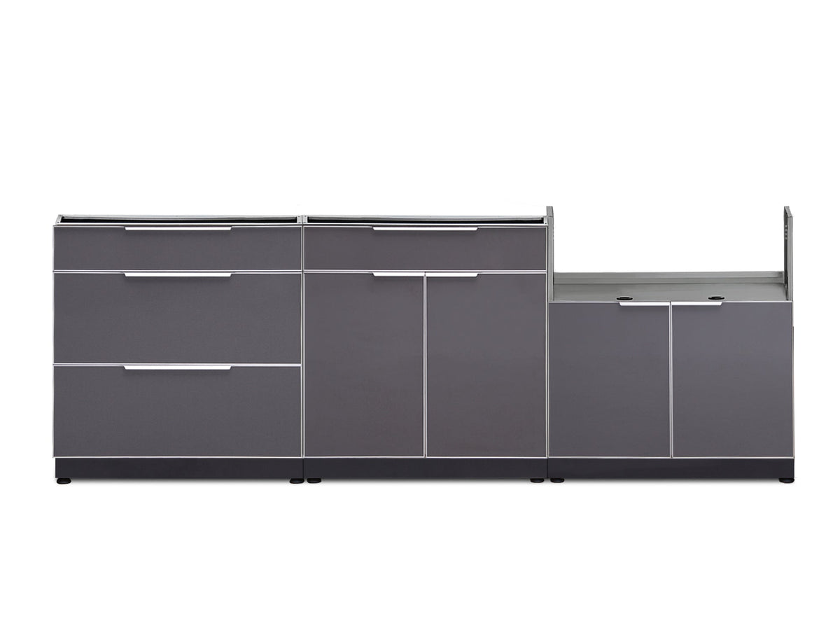 NewAge Outdoor Kitchen 3-Piece Cabinet Set with 3-Drawer, Bar and 33in Grill Cabinet