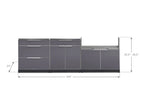 NewAge Outdoor Kitchen 3-Piece Cabinet Set with 3-Drawer, Bar and 40in Grill Cabinet