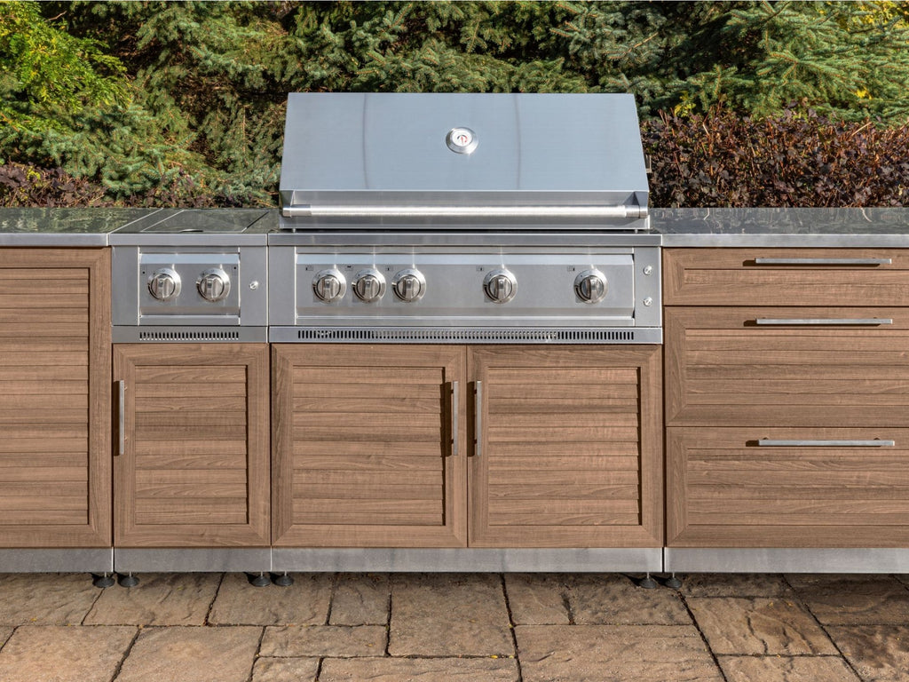 NewAge Outdoor Kitchen 3-Piece Cabinet Set with 3-Drawer, Bar and 40in Grill Cabinet