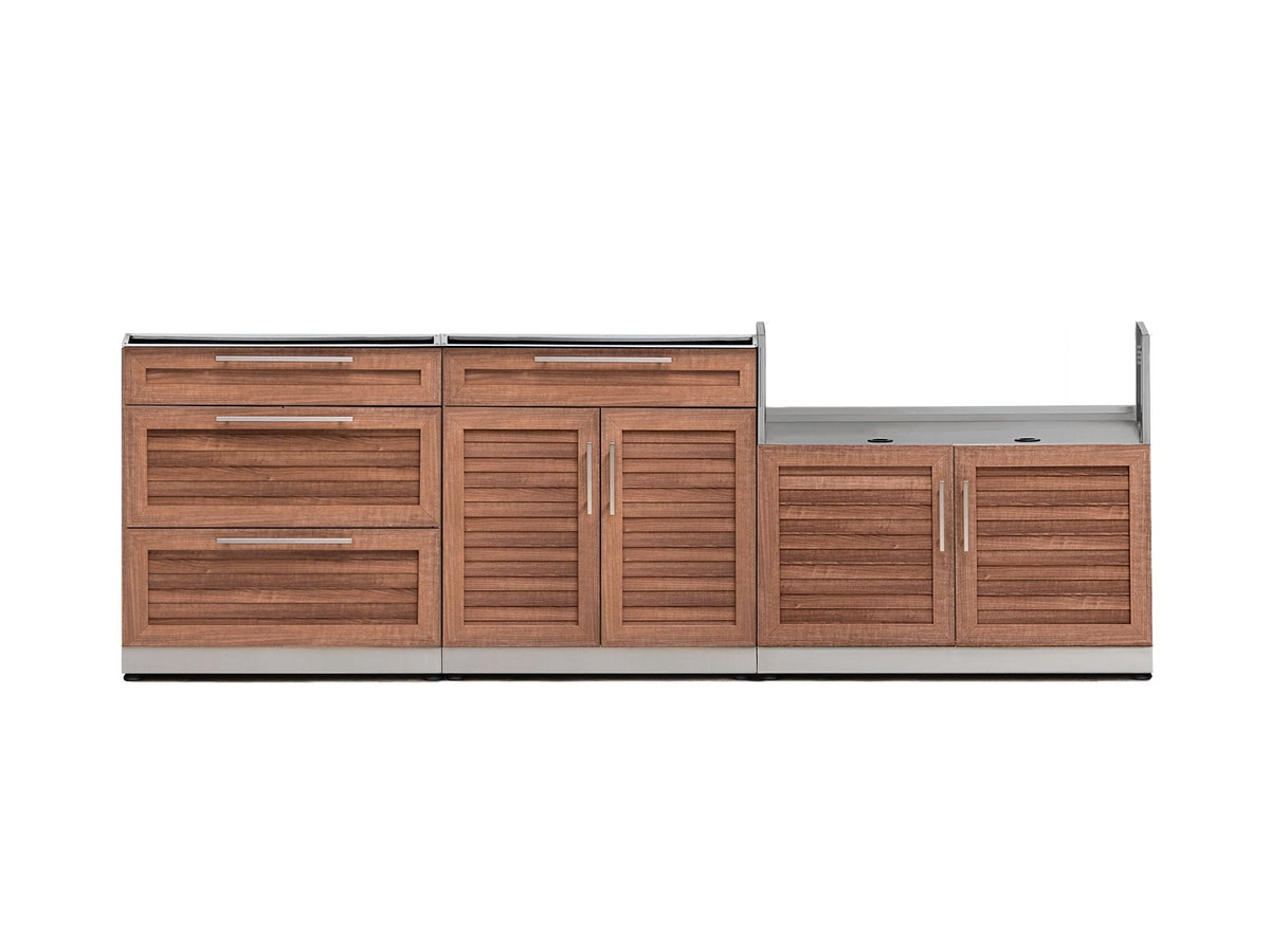 NewAge Outdoor Kitchen 3-Piece Cabinet Set with 3-Drawer, Bar and 40in Grill Cabinet