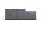 NewAge Outdoor Kitchen 3-Piece Cabinet Set with 3-Drawer, Bar and 36in Grill Cabinet
