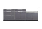 NewAge Outdoor Kitchen 3-Piece Cabinet Set with 3-Drawer, Bar and 36in Grill Cabinet