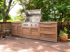 NewAge Outdoor Kitchen 3-Piece Cabinet Set with 3-Drawer, Bar and 36in Grill Cabinet