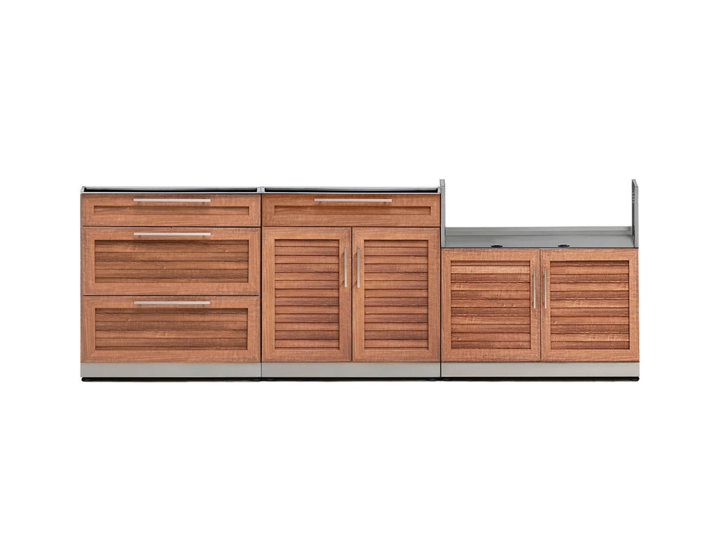 NewAge Outdoor Kitchen 3-Piece Cabinet Set with 3-Drawer, Bar and 36in Grill Cabinet