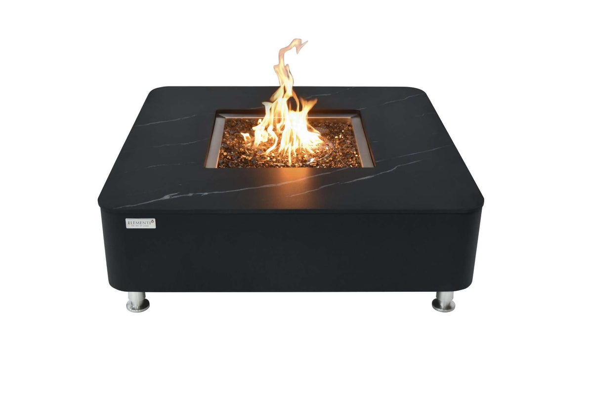 Elementi Plus Copenhagen Marble Porcelain Fire Table
