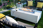 Elementi Plus Carrara Marble Porcelain Fire Table