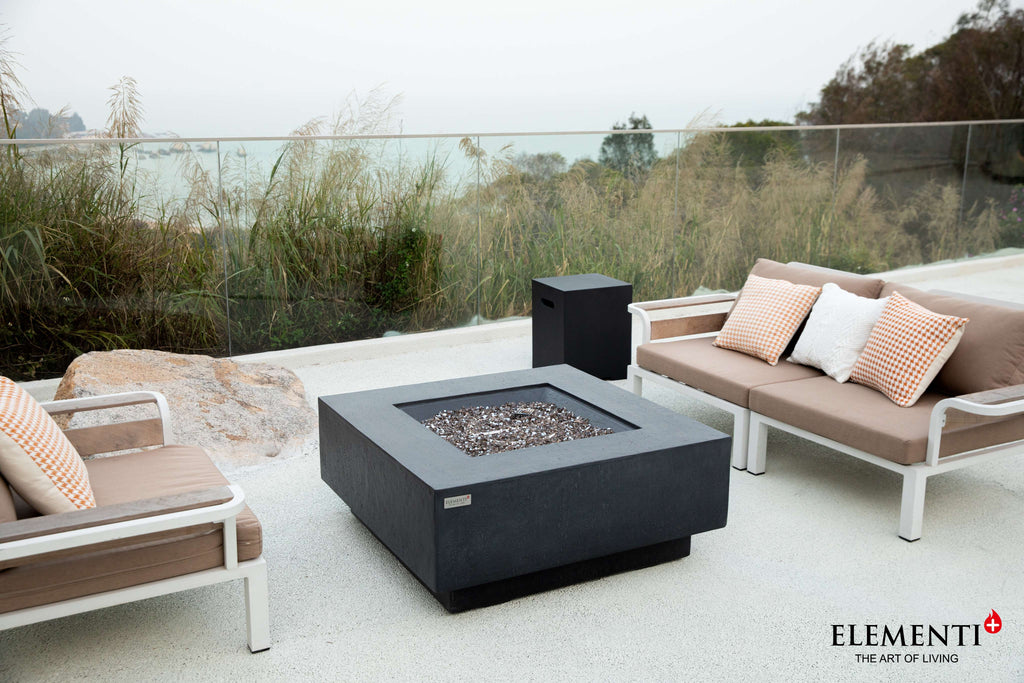Elementi Plus Bergen Square Concrete Fire Pit Table