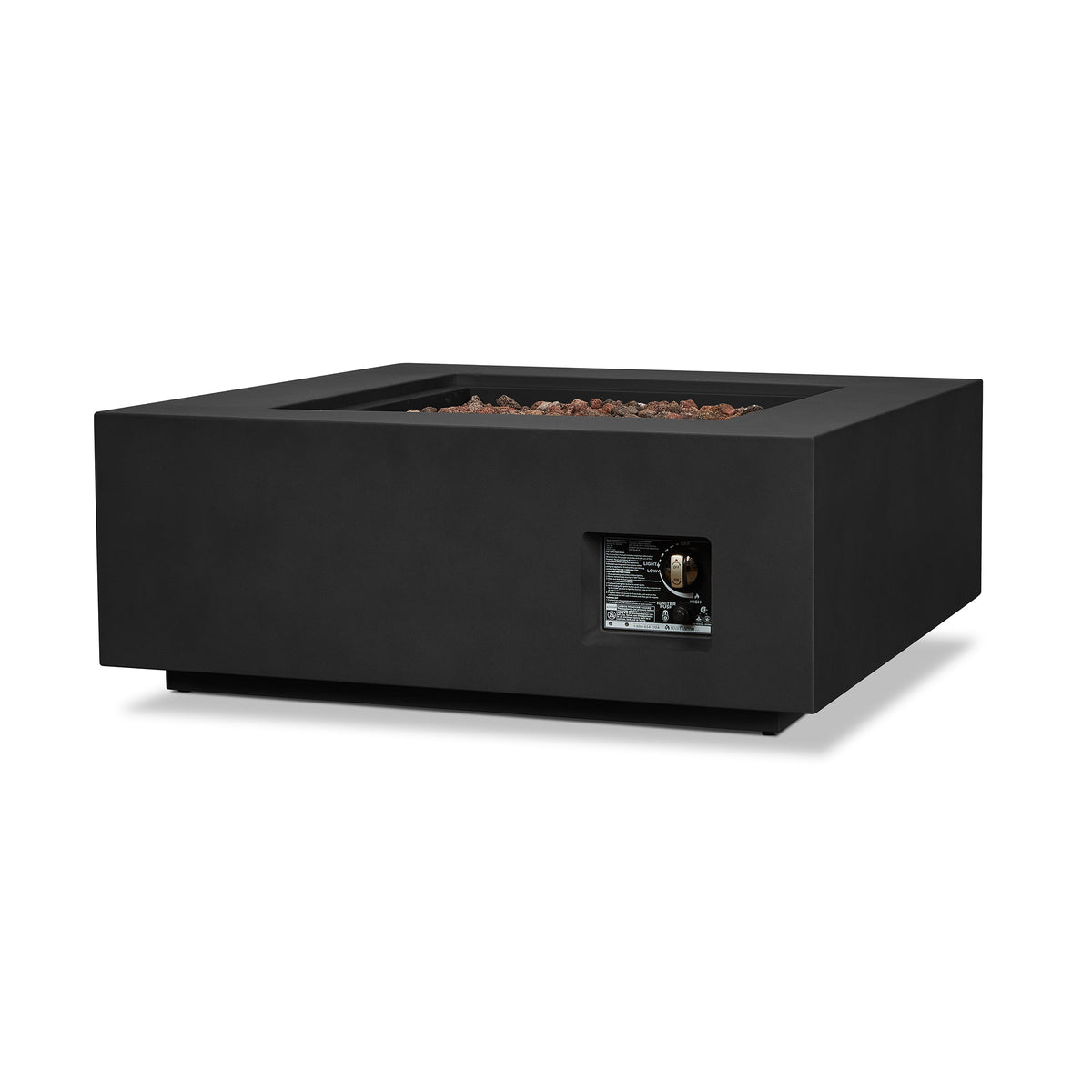 Real Flame Aegean Square Propane or Natural Gas Fire Pit Table