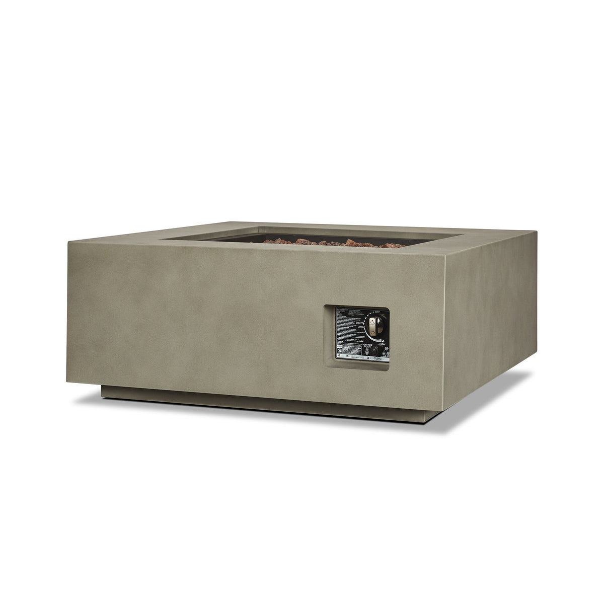 Real Flame Aegean Square Propane or Natural Gas Fire Pit Table