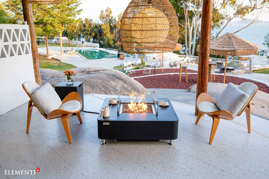 Elementi Plus Copenhagen Marble Porcelain Fire Table