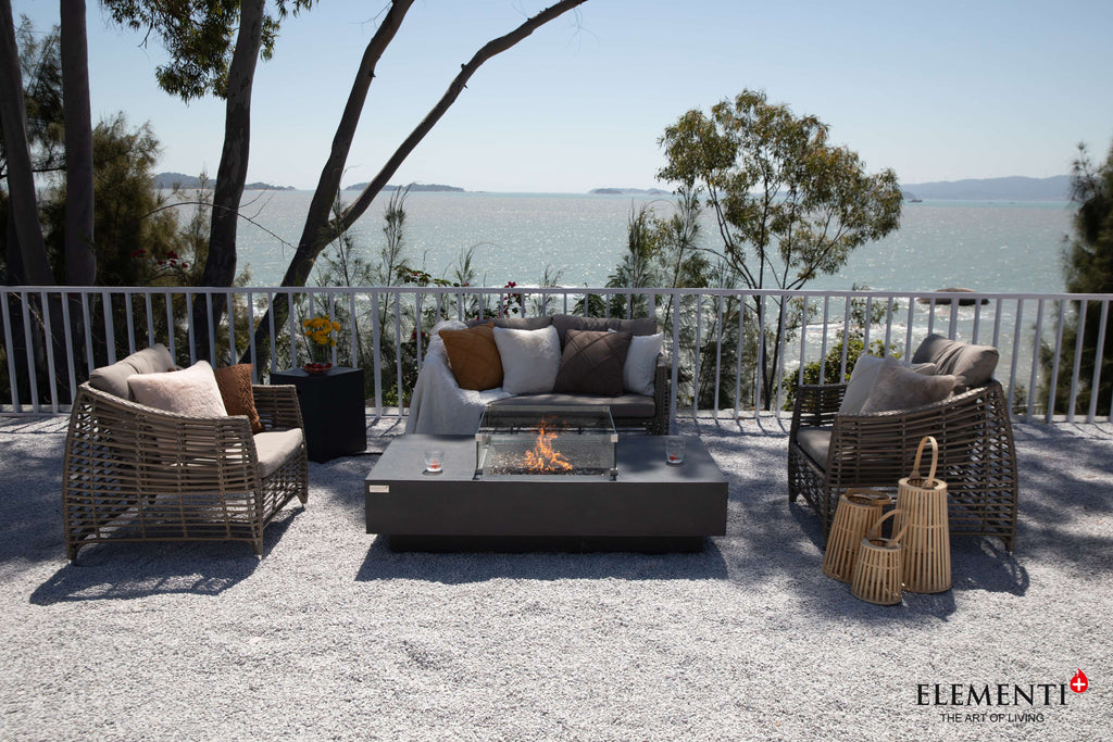 Elementi Plus Cannes Rectangular Concrete Fire Pit Table