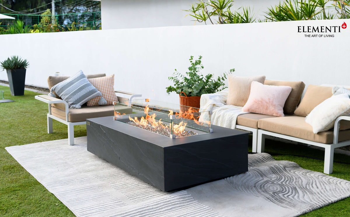 Elementi Plus Cape Town Rectangular Concrete Fire Pit Table