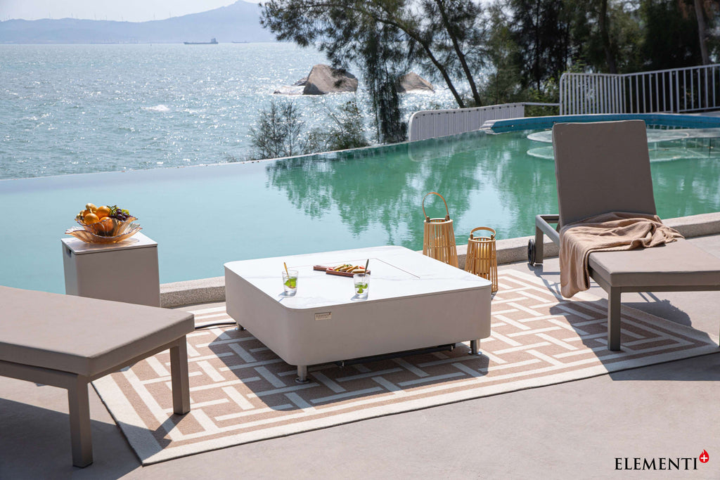 Elementi Plus Annecy Marble Porcelain Fire Table