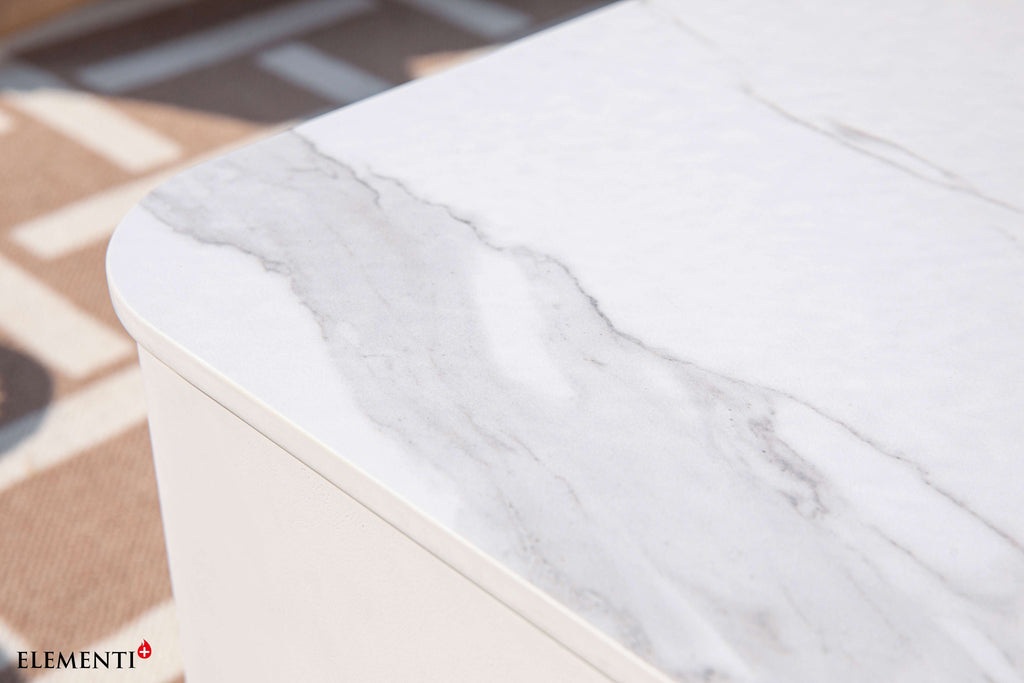 Elementi Plus Annecy Marble Porcelain Fire Table