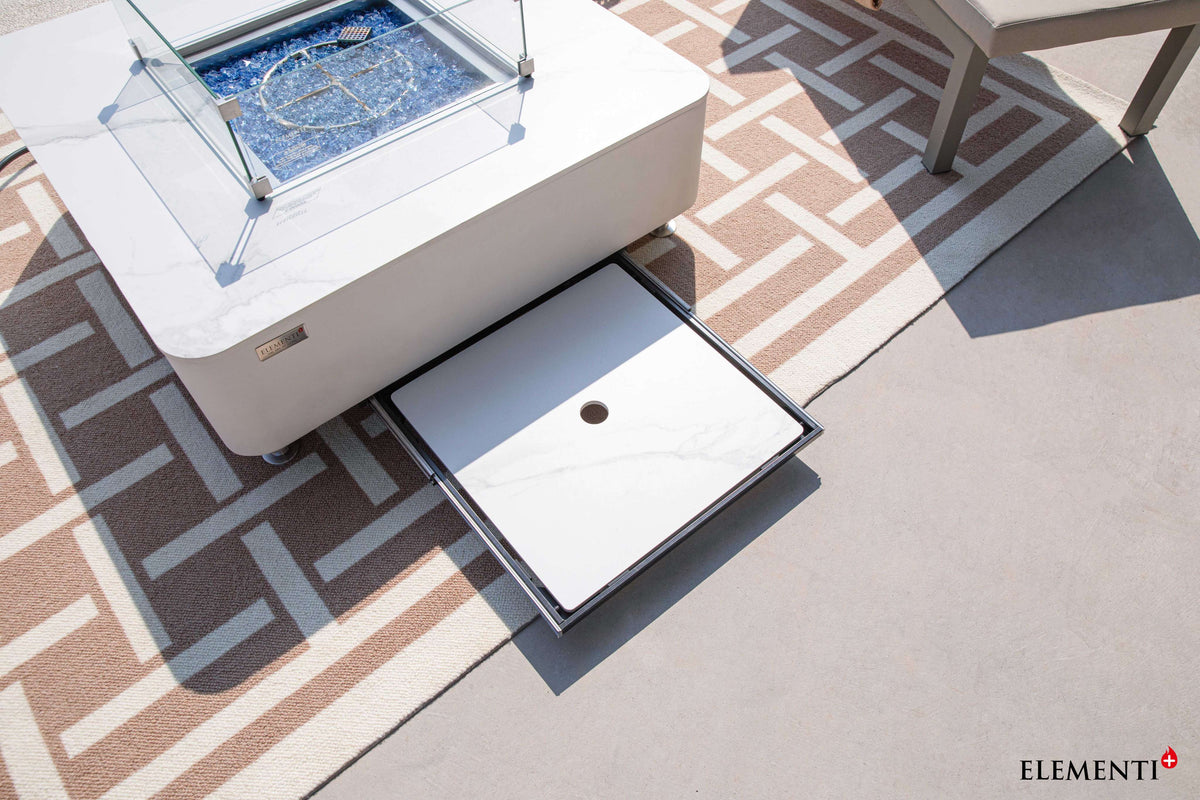 Elementi Plus Annecy Marble Porcelain Fire Table