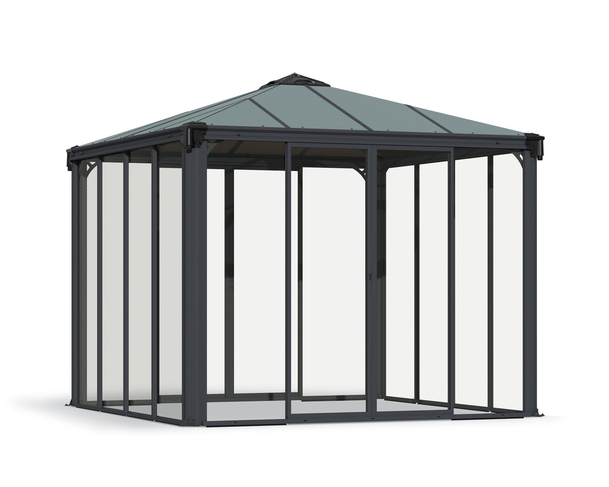 Canopia Ledro Enclosed Gazebo w/ Screen Doors - Gray