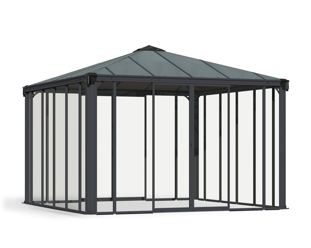 Canopia Ledro Enclosed Gazebo w/ Screen Doors - Gray
