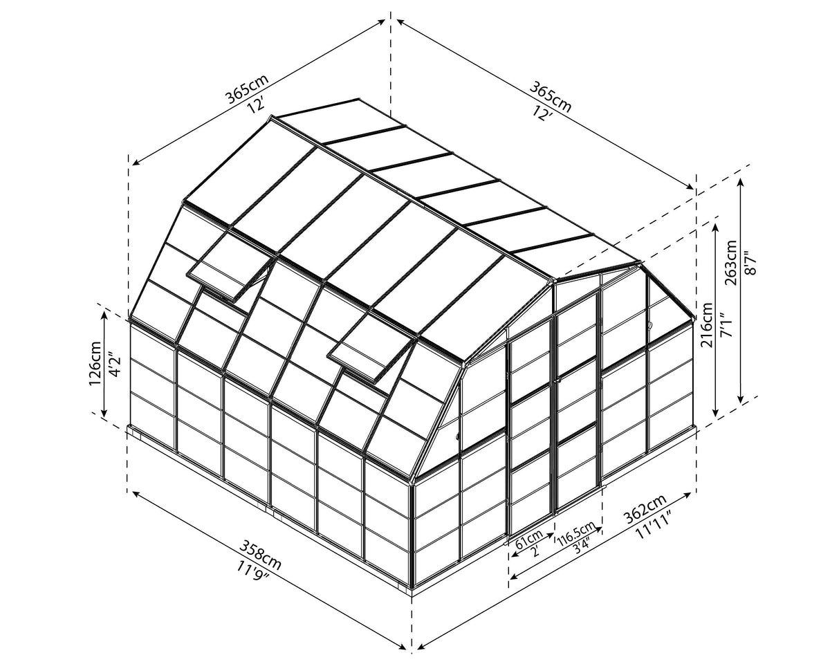 Canopia Americana 12' x 12' Greenhouse