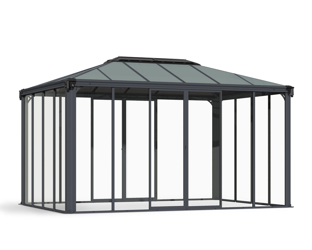Canopia Ledro Enclosed Gazebo w/ Screen Doors - Gray