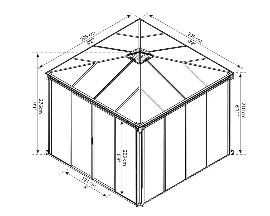 Canopia Ledro Enclosed Gazebo - Gray