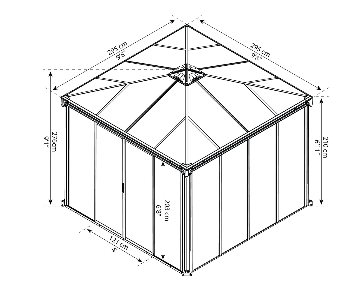 Canopia Ledro Enclosed Gazebo - Gray