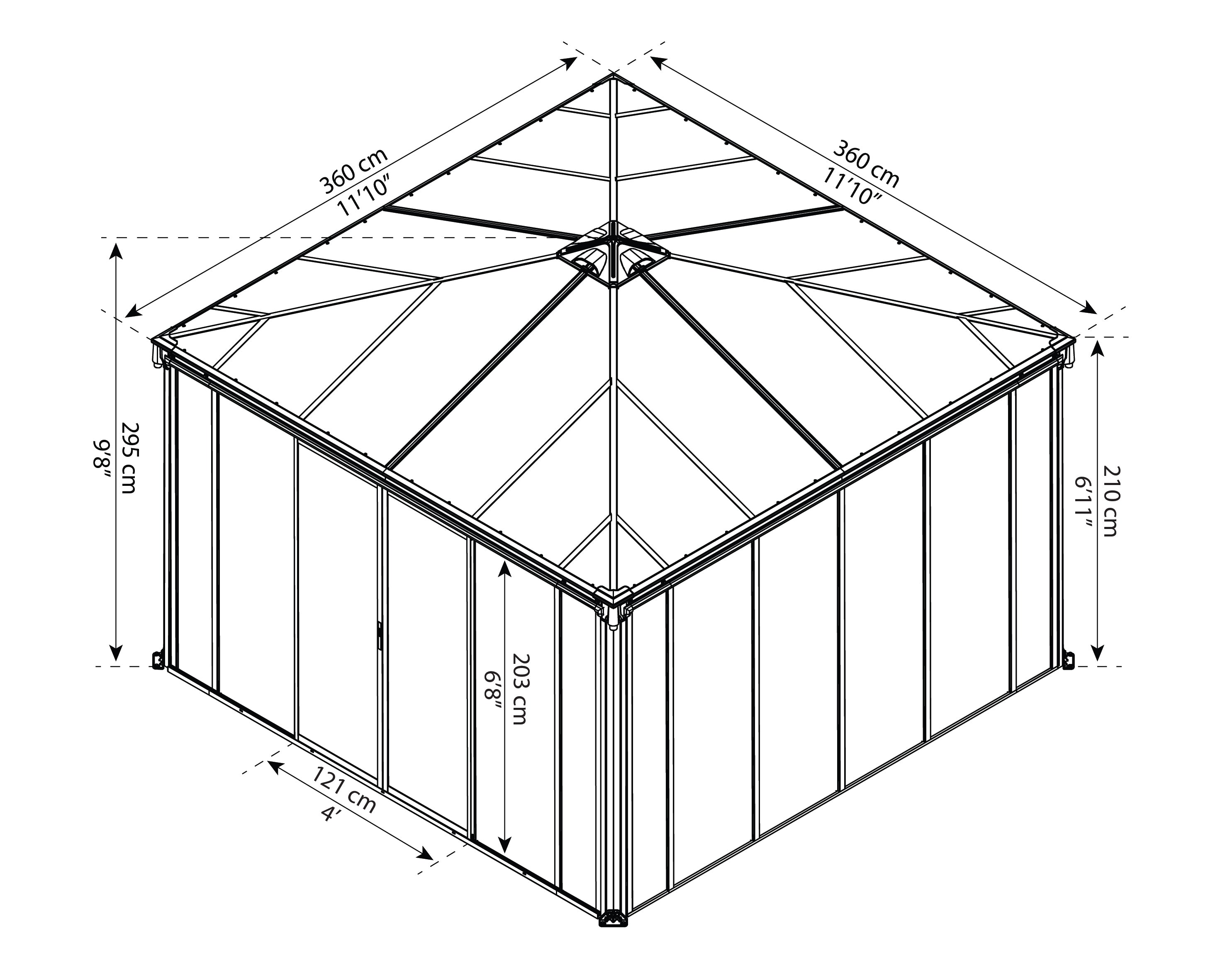 Canopia Ledro Enclosed Gazebo - Gray