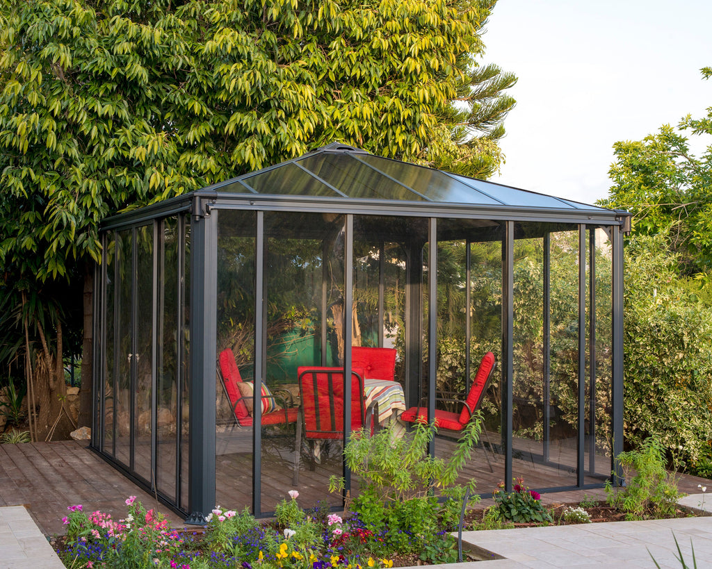Canopia Ledro Enclosed Gazebo w/ Screen Doors - Gray