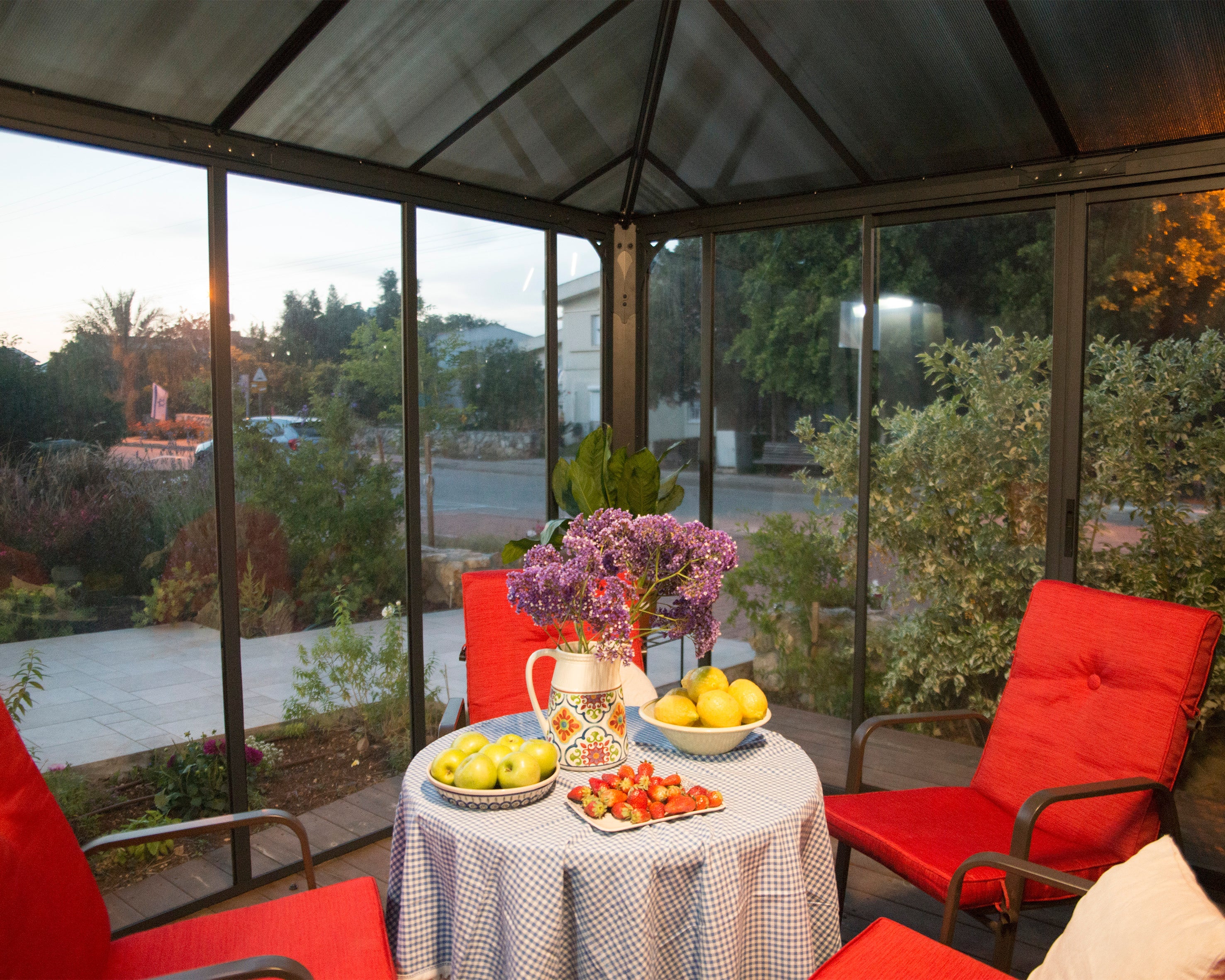 Canopia Ledro Enclosed Gazebo w/ Screen Doors - Gray