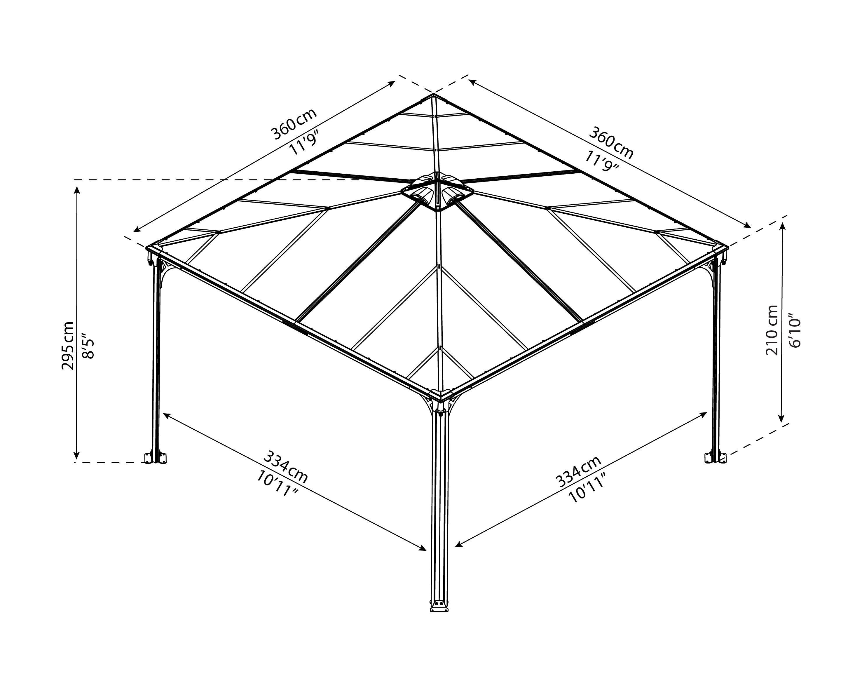 Canopia Palermo 3600 12' x 12' Gazebo