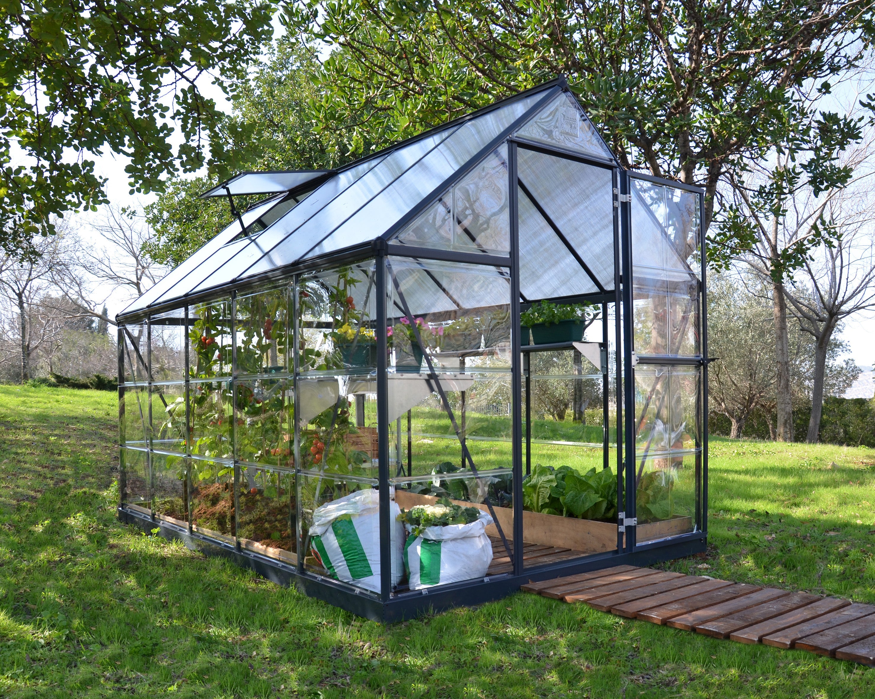 Canopia Hybrid 6' x 10' Greenhouse - Silver/Green/Gray