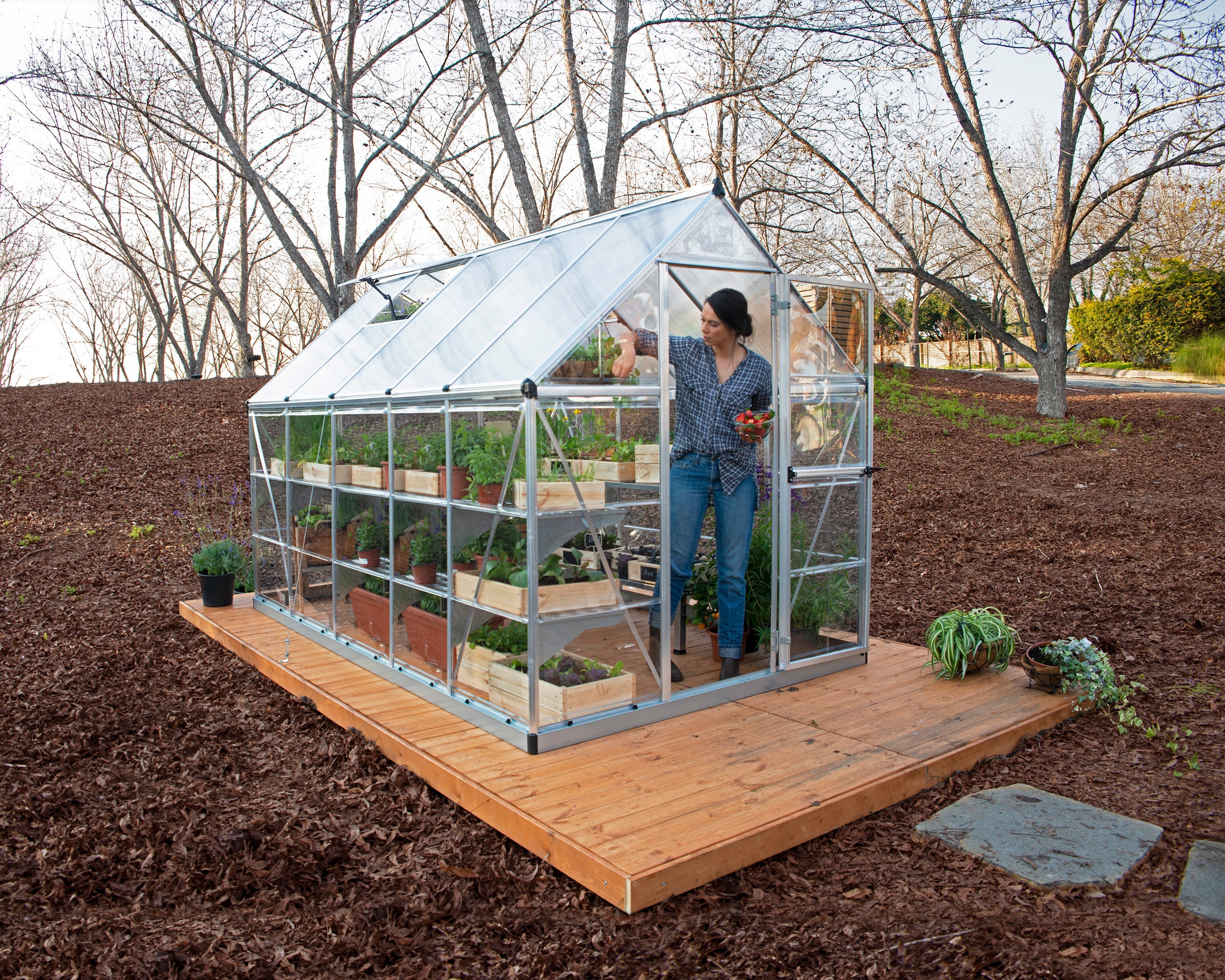 Canopia Hybrid 6' x 10' Greenhouse - Silver/Green/Gray