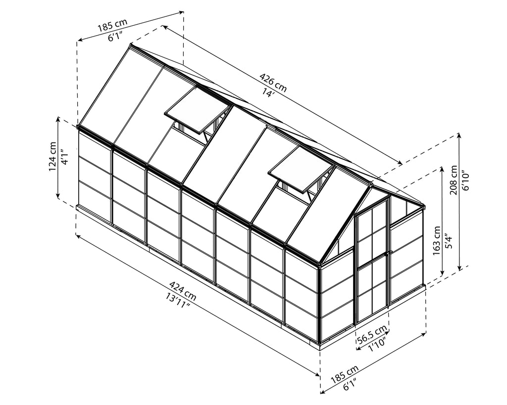 Canopia Hybrid 6' x 14' Greenhouse - Silver