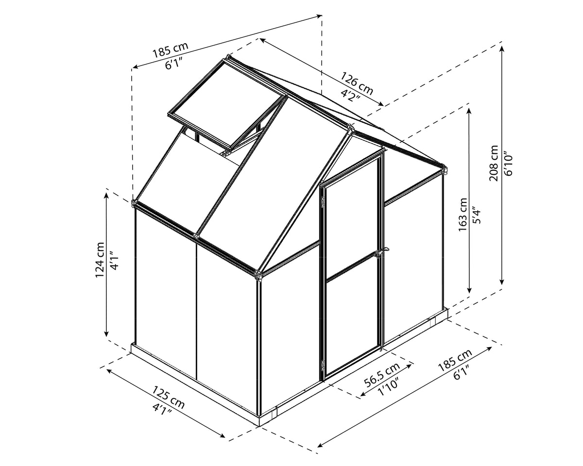 Canopia Mythos 6' x 4' Greenhouse - Silver/Green/Gray
