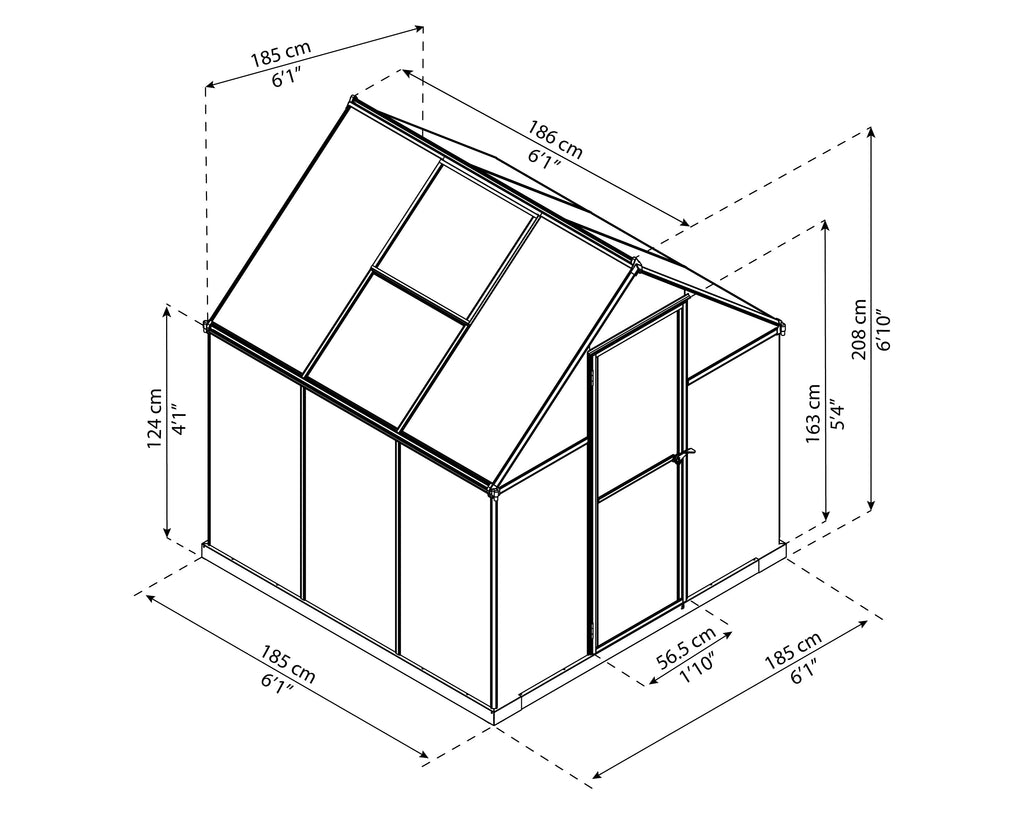 Canopia Mythos 6' x 6' Greenhouse - Silver/Green