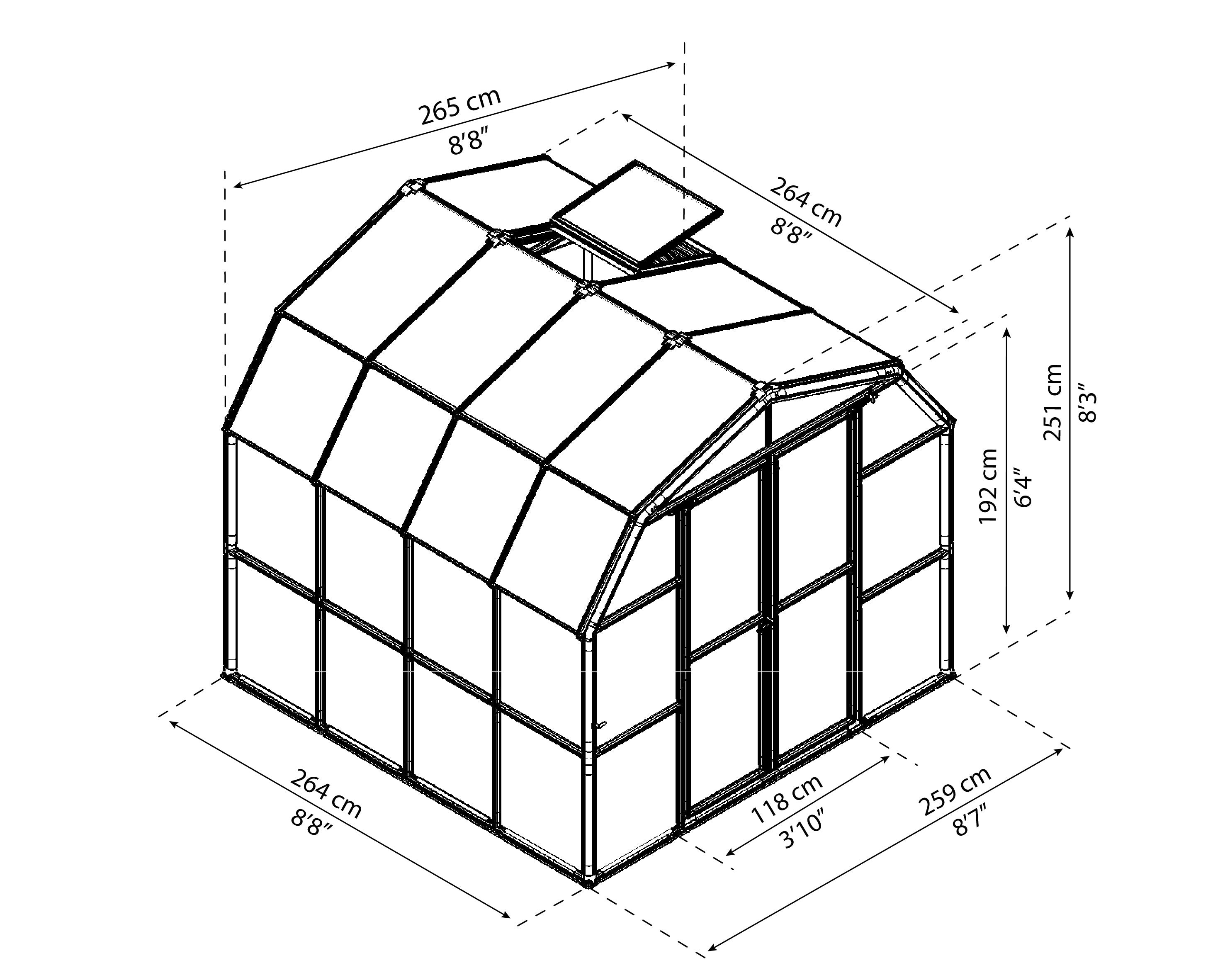 Canopia Prestige 8' Greenhouse - Clear
