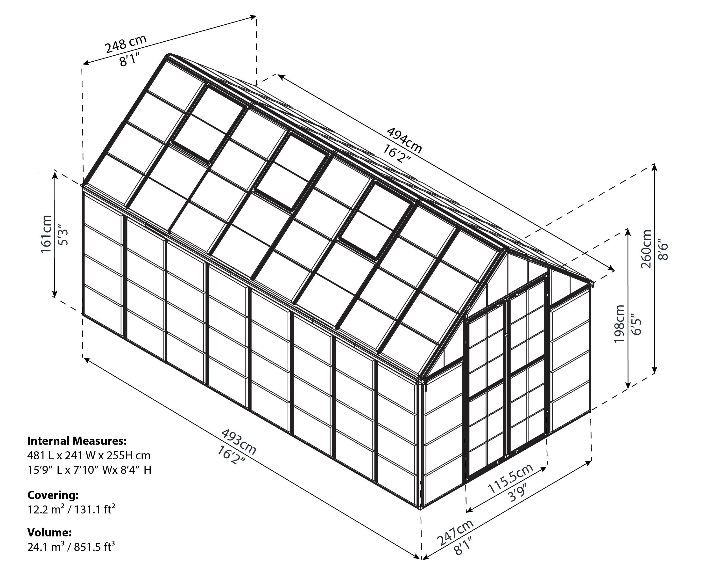 Canopia Snap & Grow 8' Greenhouse - Silver