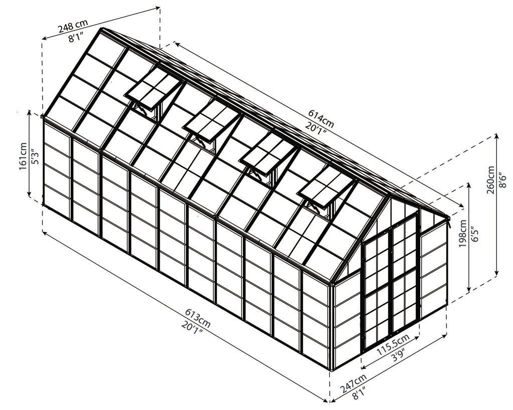Canopia Snap & Grow 8' Greenhouse - Silver