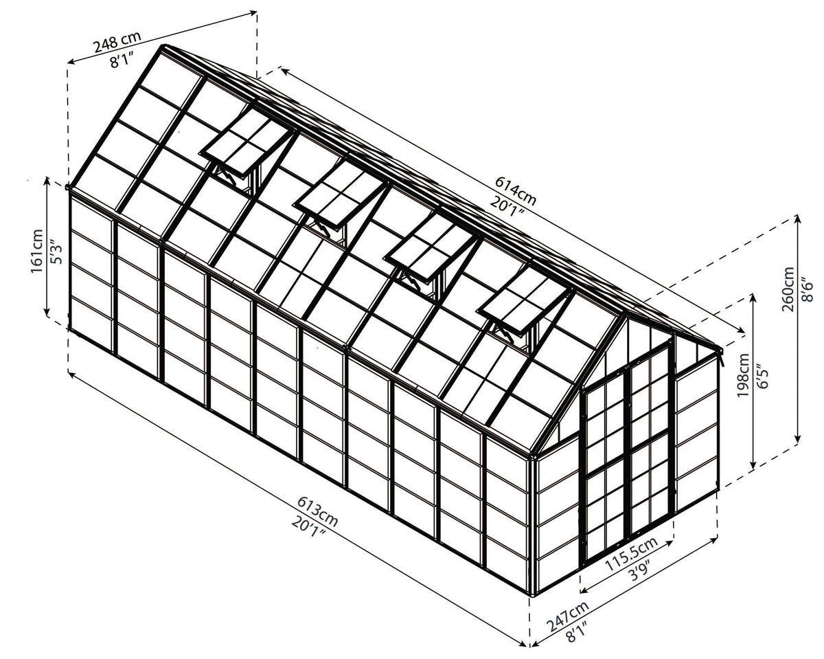 Canopia Snap & Grow 8' Greenhouse - Silver