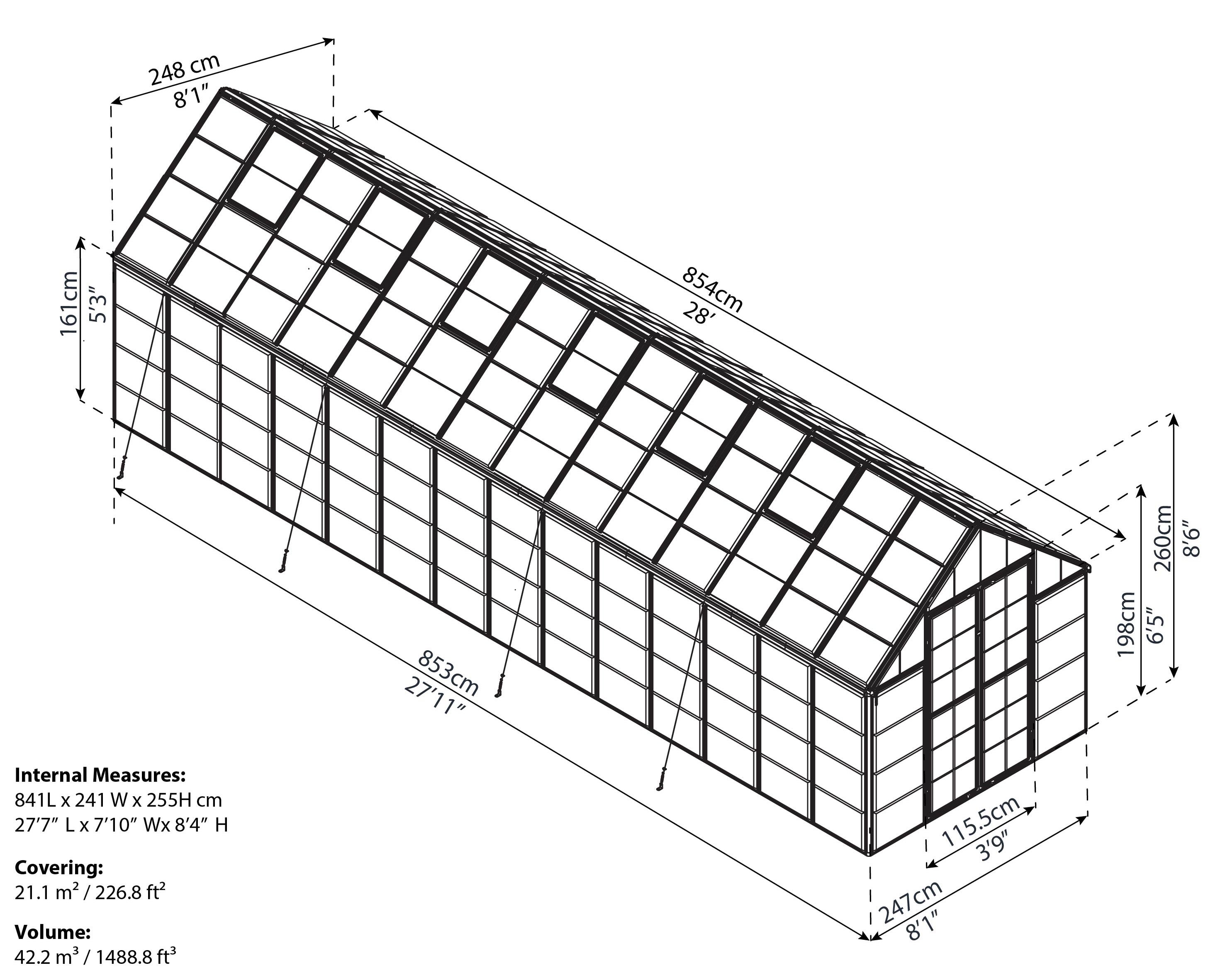 Canopia Snap & Grow 8' Greenhouse - Silver