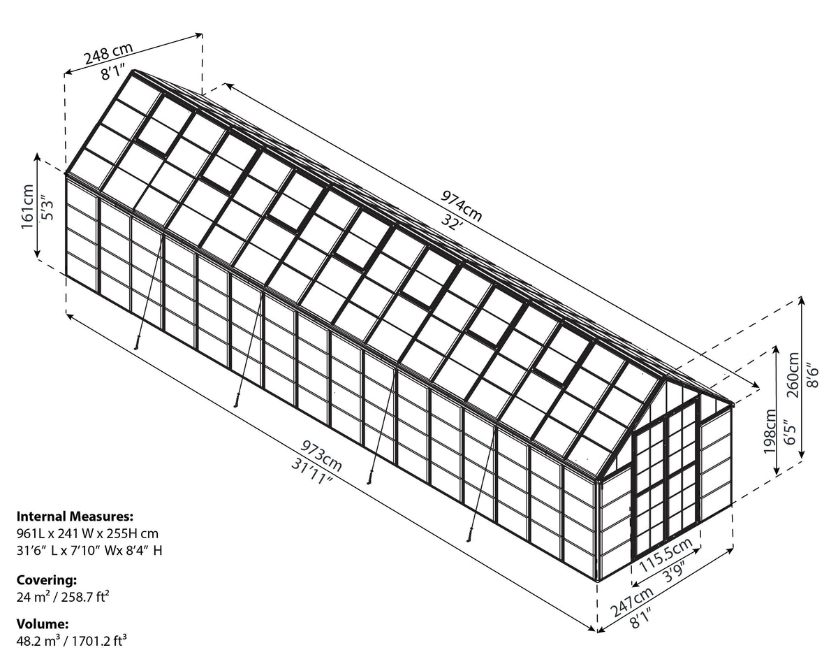 Canopia Snap & Grow 8' Greenhouse - Silver