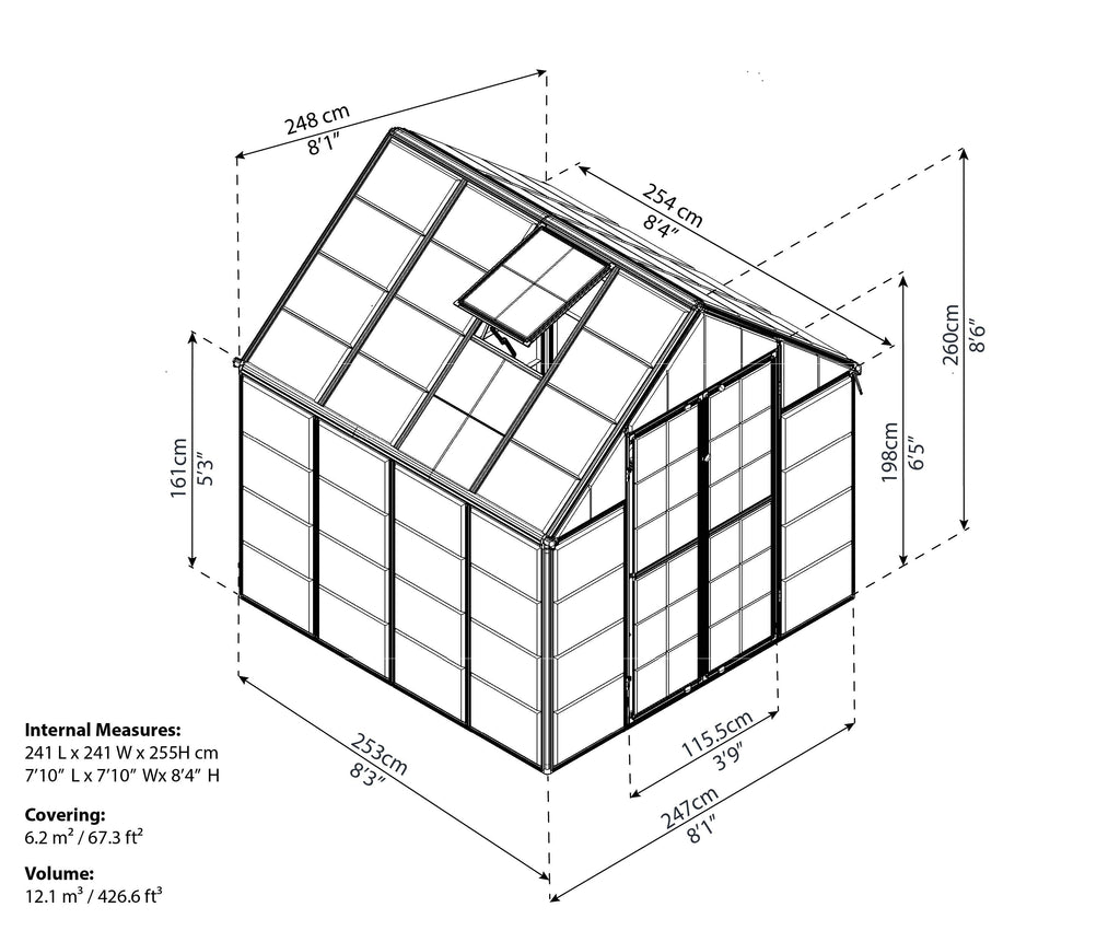 Canopia Snap & Grow 8' Greenhouse - Silver