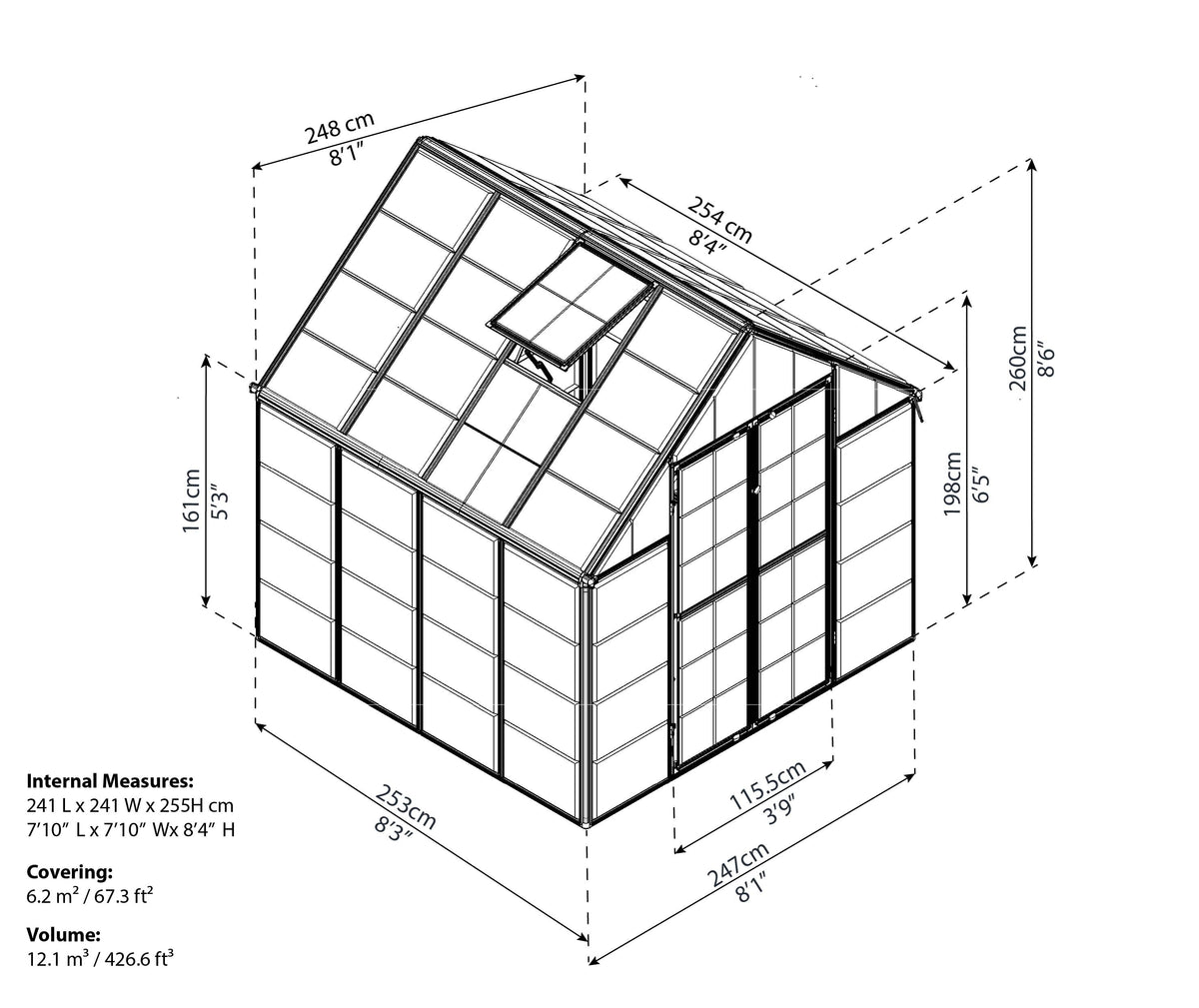 Canopia Snap & Grow 8' Greenhouse - Silver