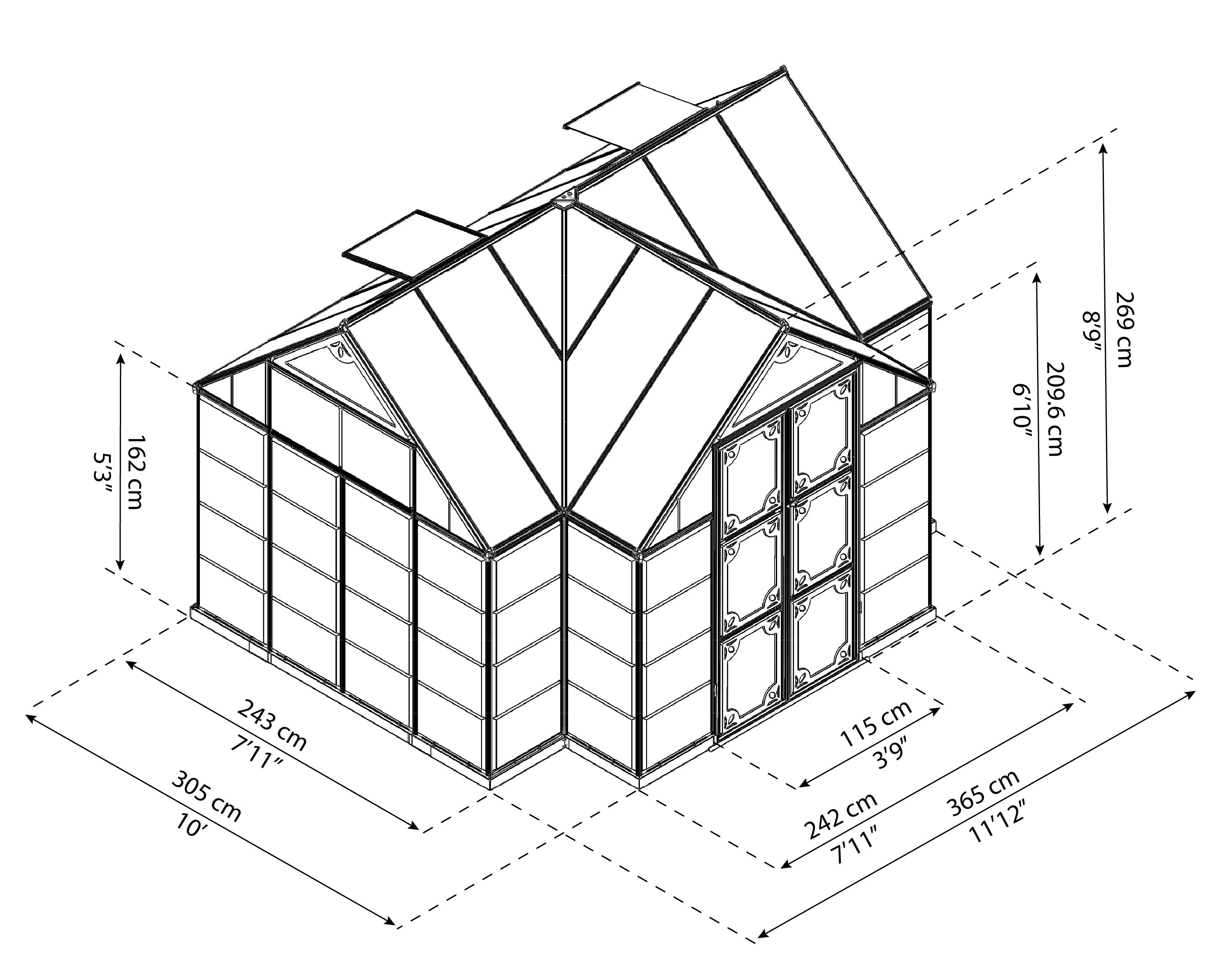 Canopia Chalet 12' x 10' Greenhouse