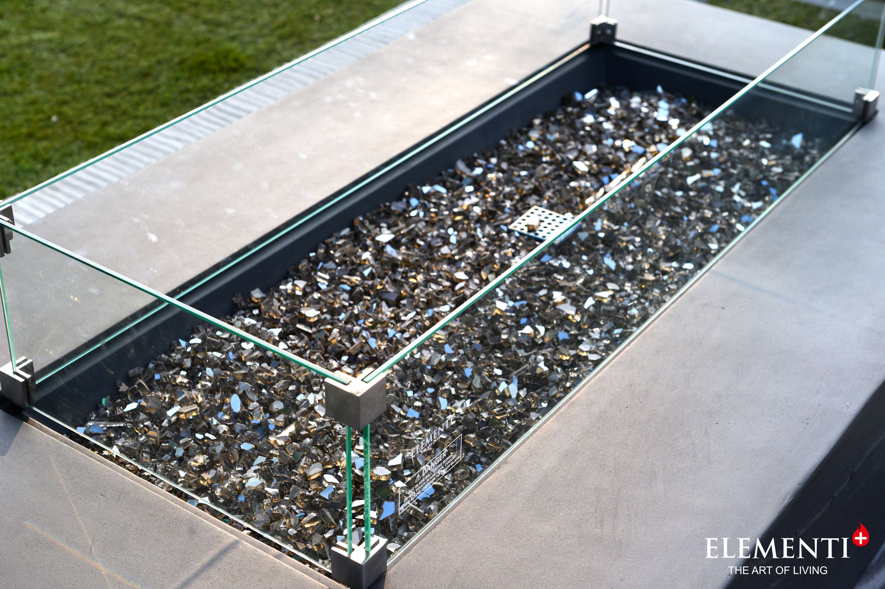 Elementi Plus Cape Town Rectangular Concrete Fire Pit Table