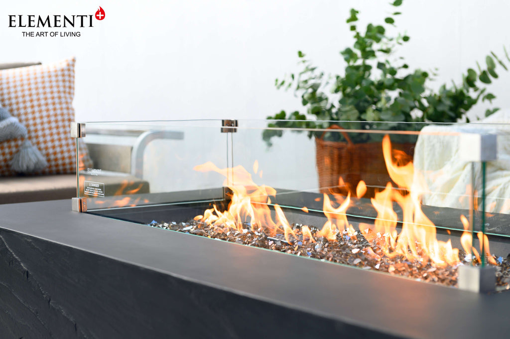Elementi Plus Cape Town Rectangular Concrete Fire Pit Table
