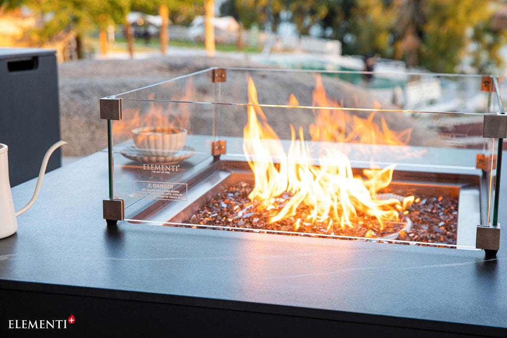 Elementi Plus Copenhagen Marble Porcelain Fire Table