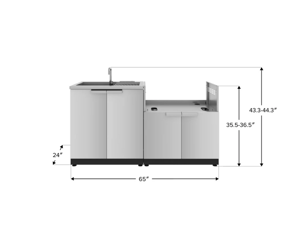 NewAge Outdoor Kitchen 2-Piece Cabinet Set with Sink, Bar and Grill Cabinet - Multiple Sizes