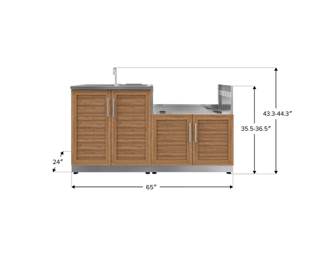 NewAge Outdoor Kitchen 2-Piece Cabinet Set with Sink, Bar and Grill Cabinet - Multiple Sizes